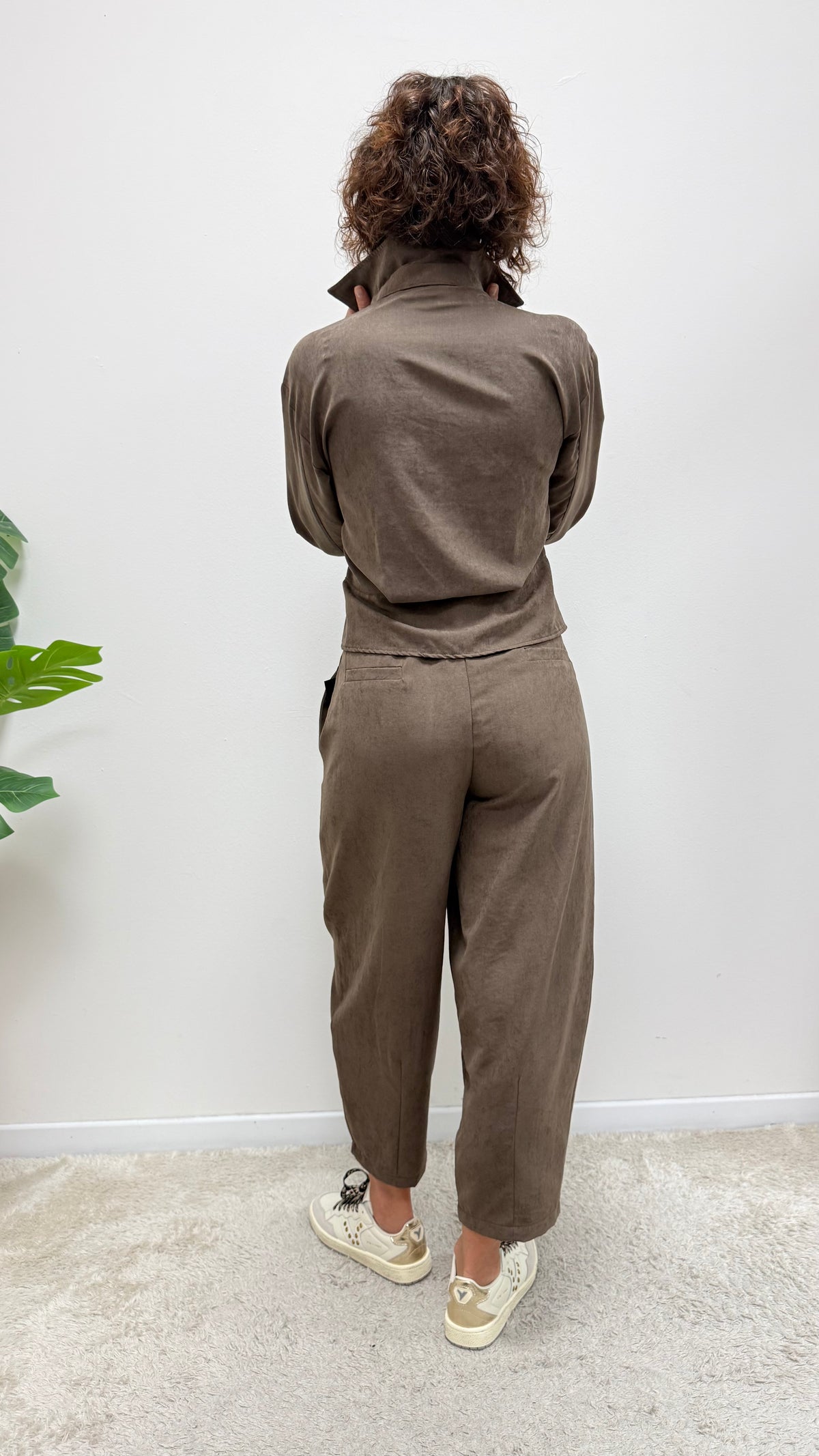 Pantaloni balloon effetto scamosciato Extasy