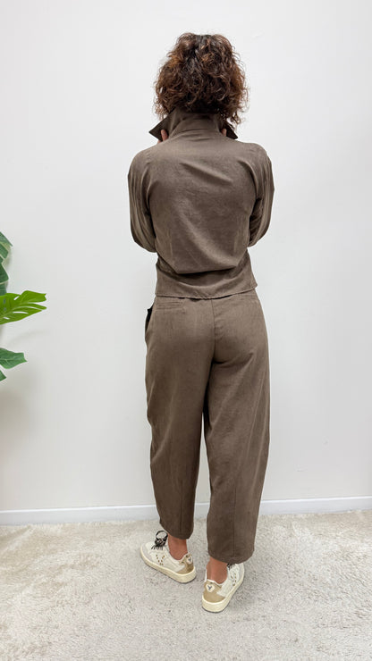 Pantaloni balloon effetto scamosciato Extasy
