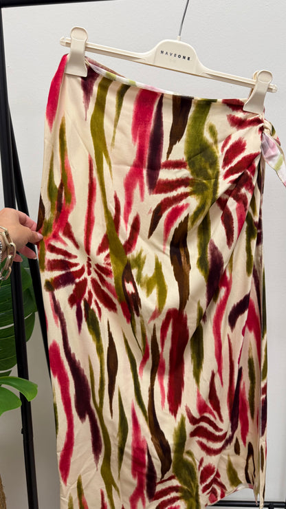 Gonna pareo palme fucsia verde HaveOne