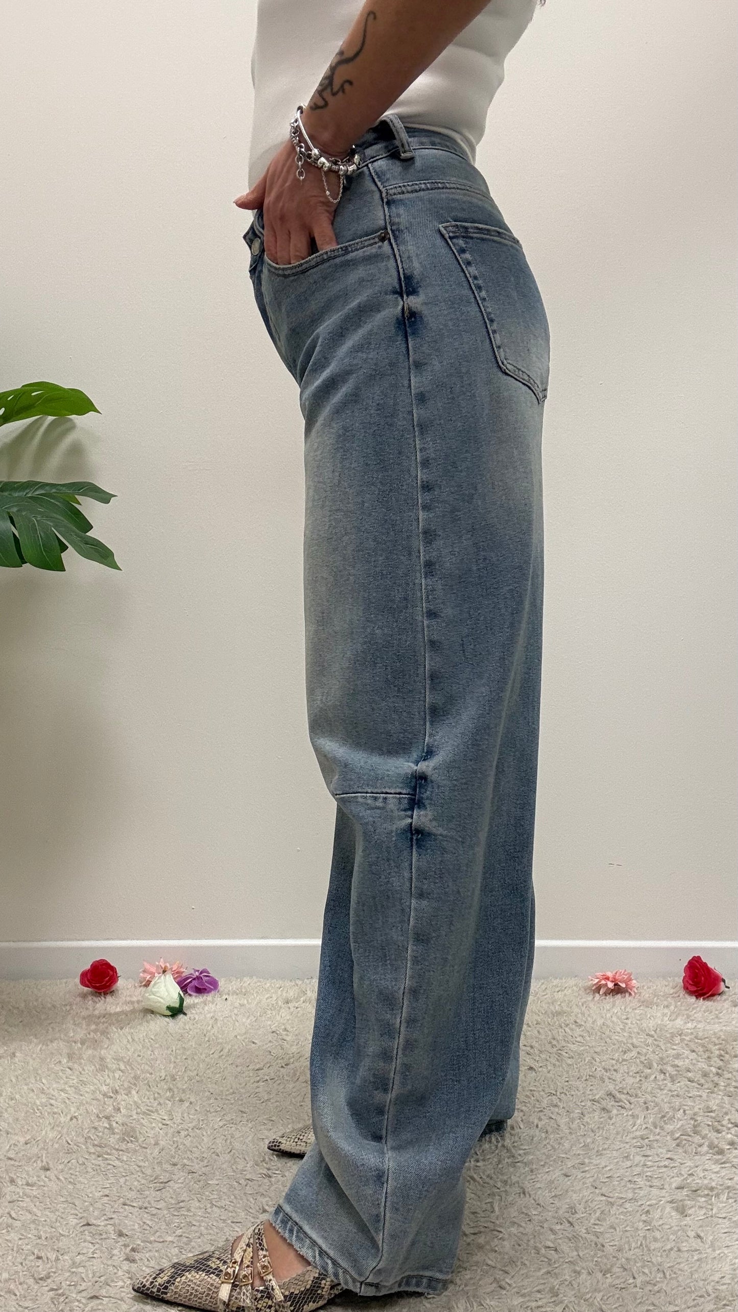 Jeans barrell baloon blu medio Extasy