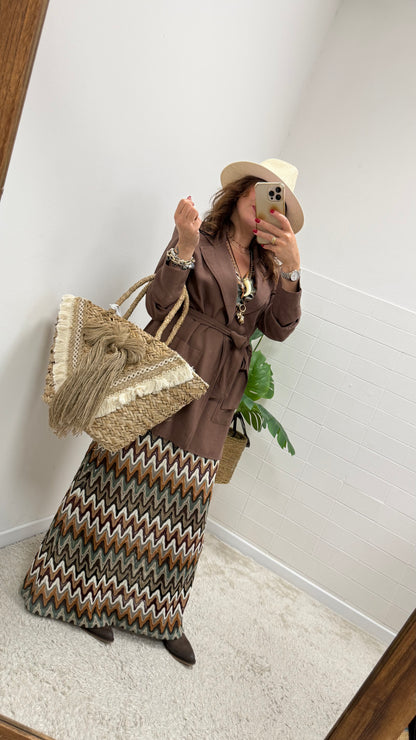 Borsa mare in rafia con fiocco Memoire