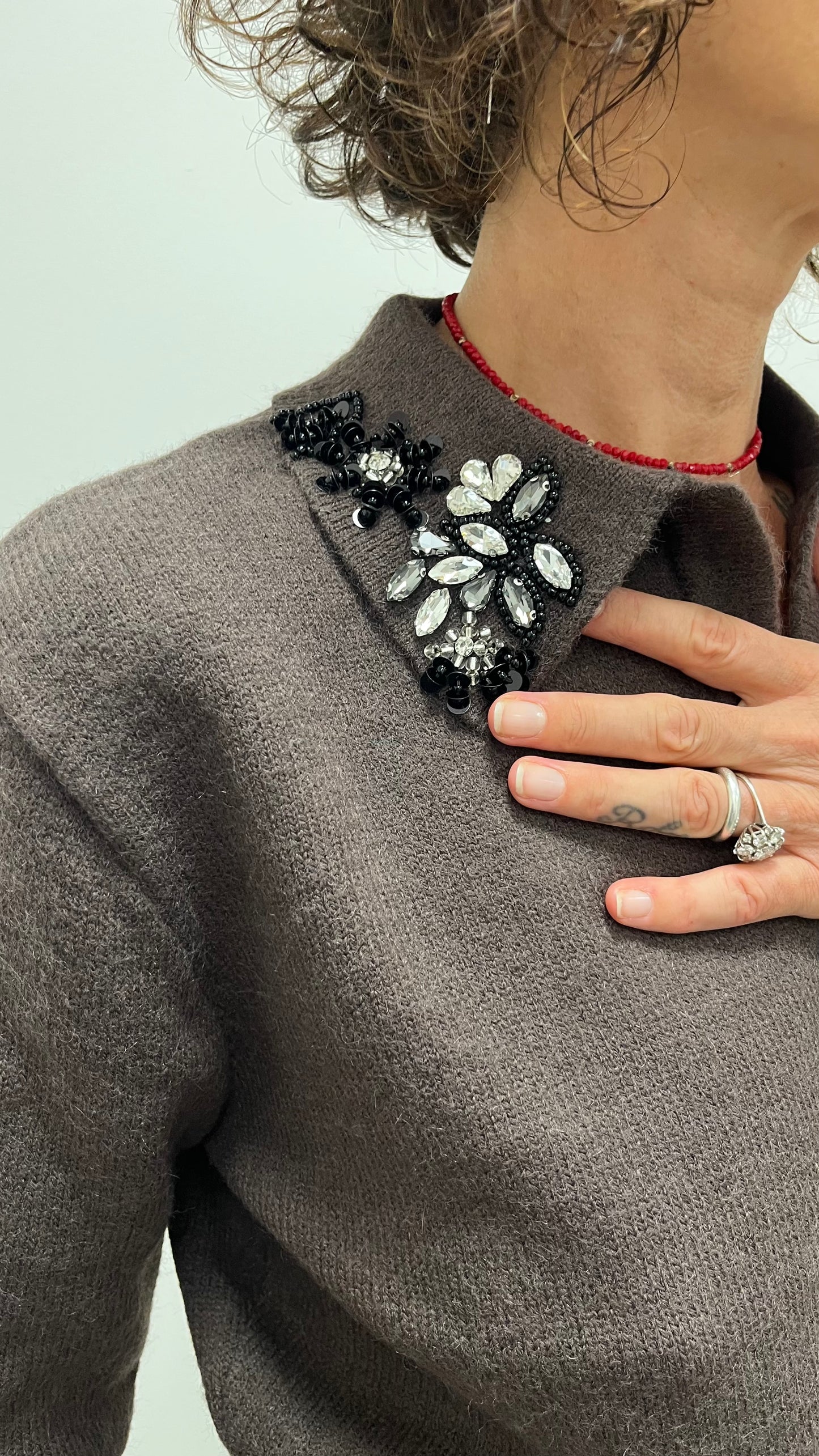 Polo con Strass Extasy Moro