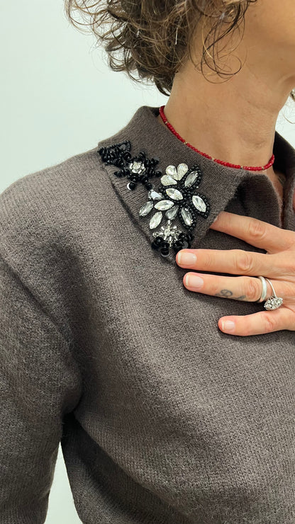 Polo con Strass Extasy Moro