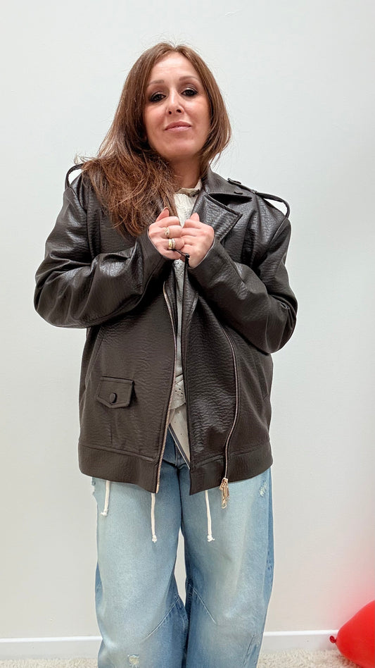 Chiodo over ecopelle martellata Haveone