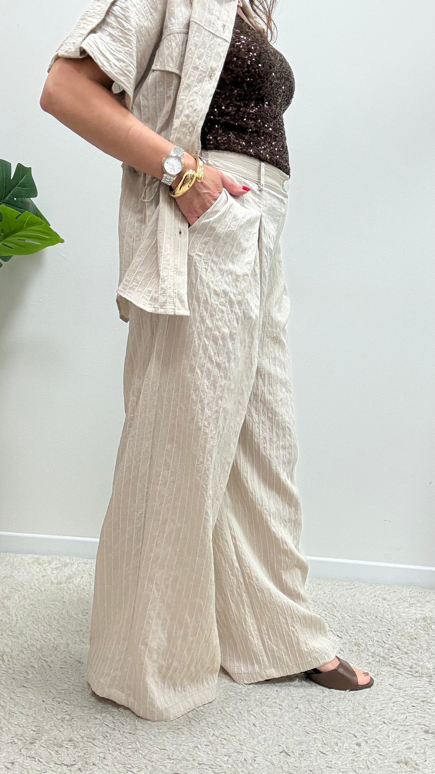 Pantalone Palazzo Beige Extasy