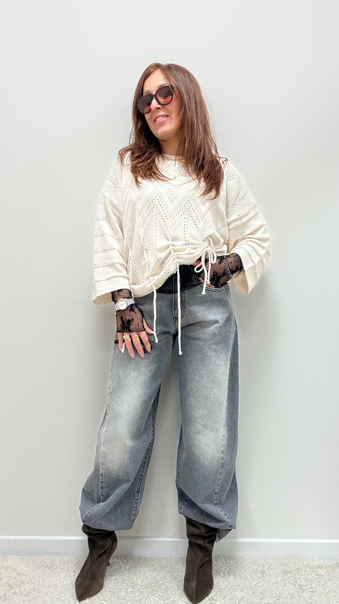 Jeans Lucy barrel grigio Haveone