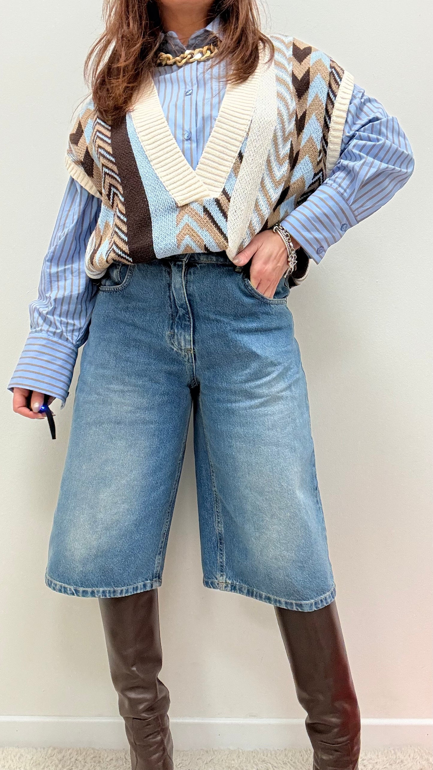 Bermuda jeans lavaggio medio Haveone