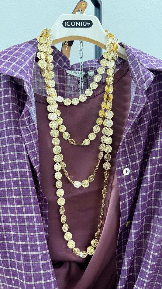 Collana Maya acciaio martellato