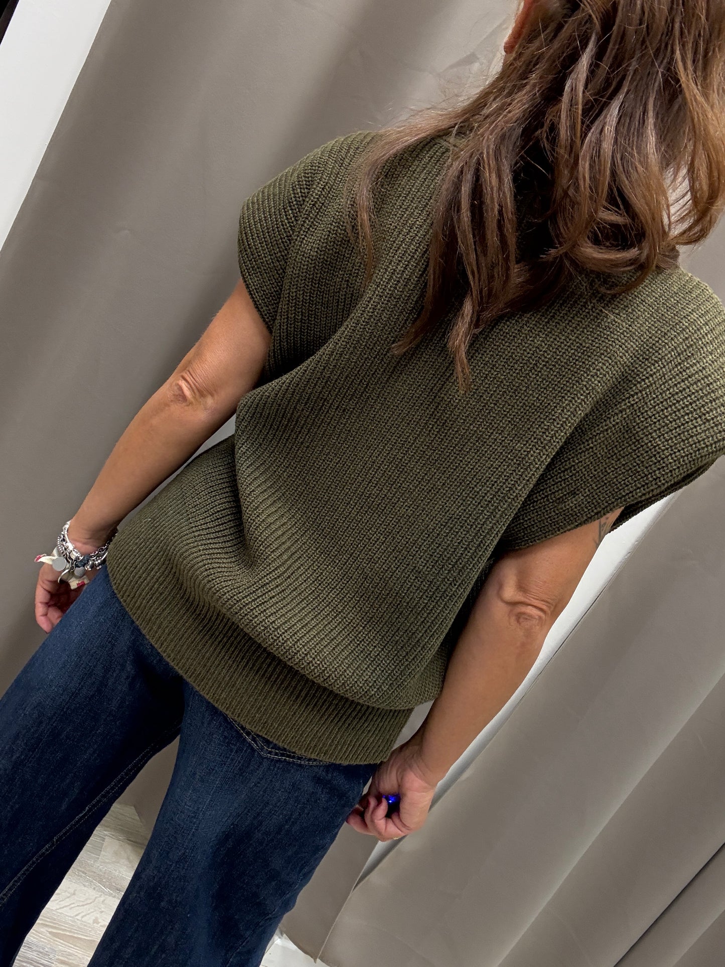 Gilet asimmetrico verde Haveone