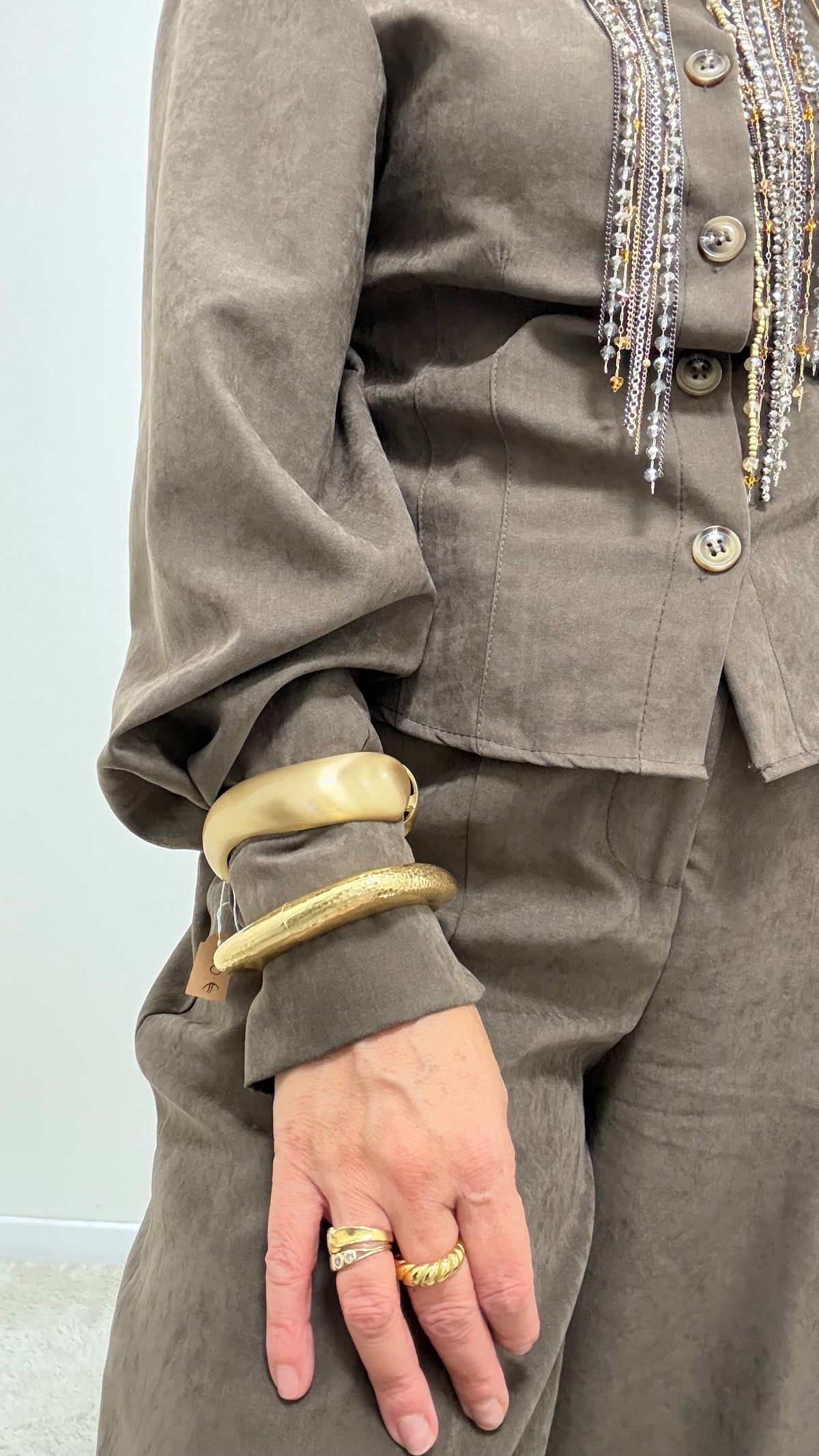 Bracciale Square oro satinato martellato