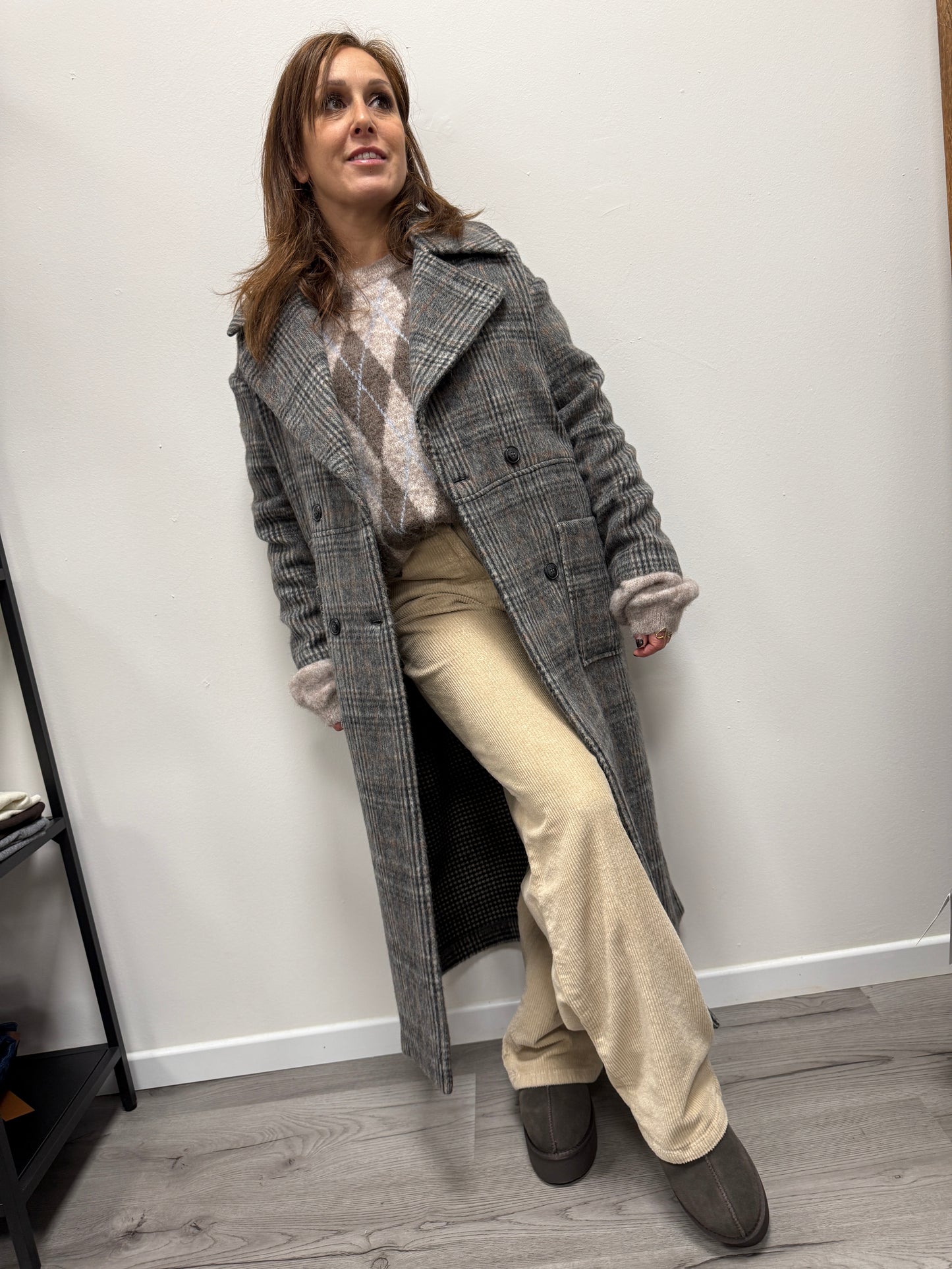 Cappotto Principe di Galles Over Grigio HaveOne