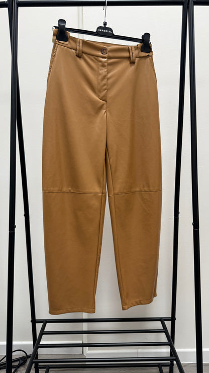 Pantaloni ovetto ecopelle cammello Imperial