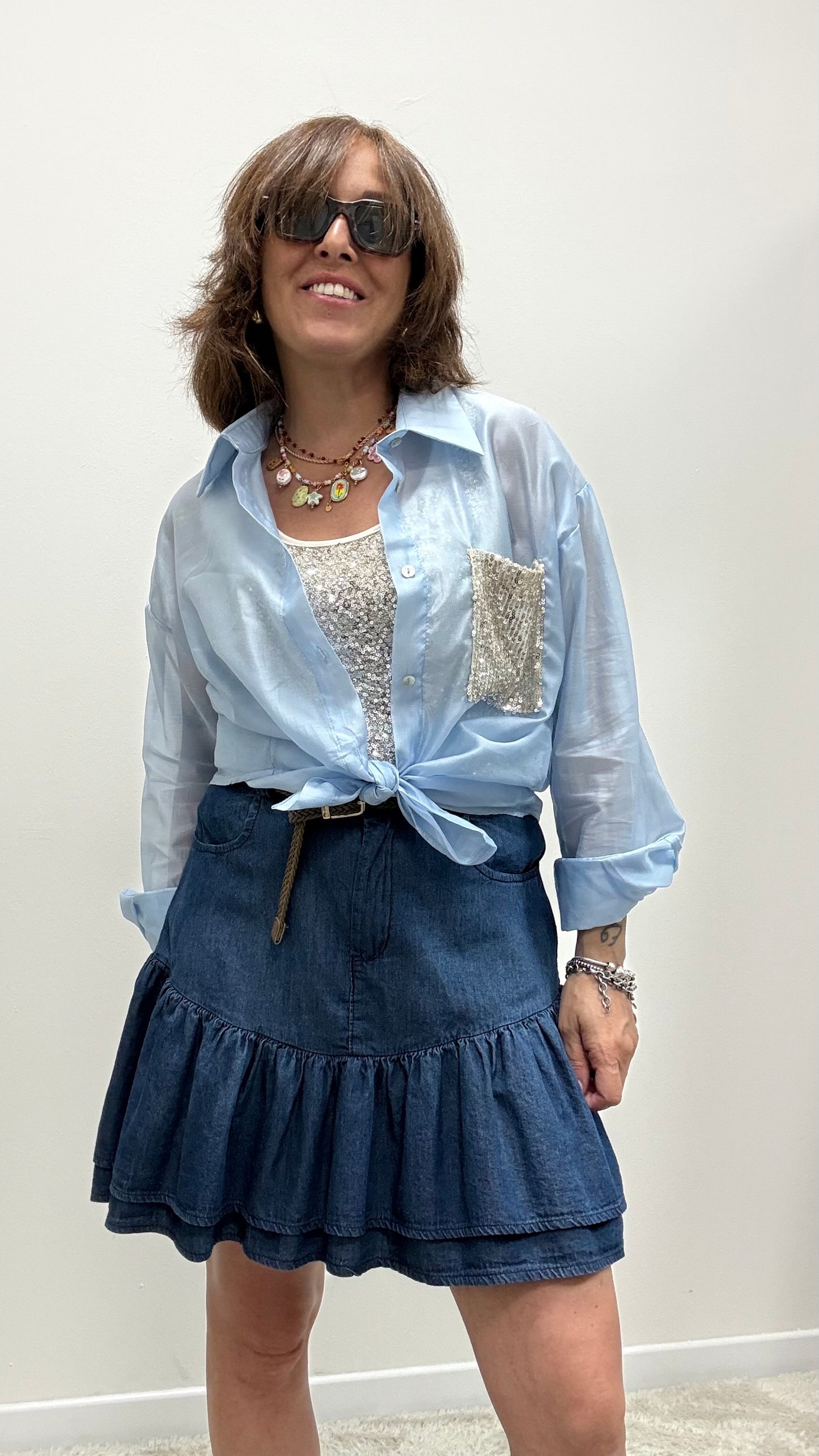 Gonna Chambray con Balza Susy Mix