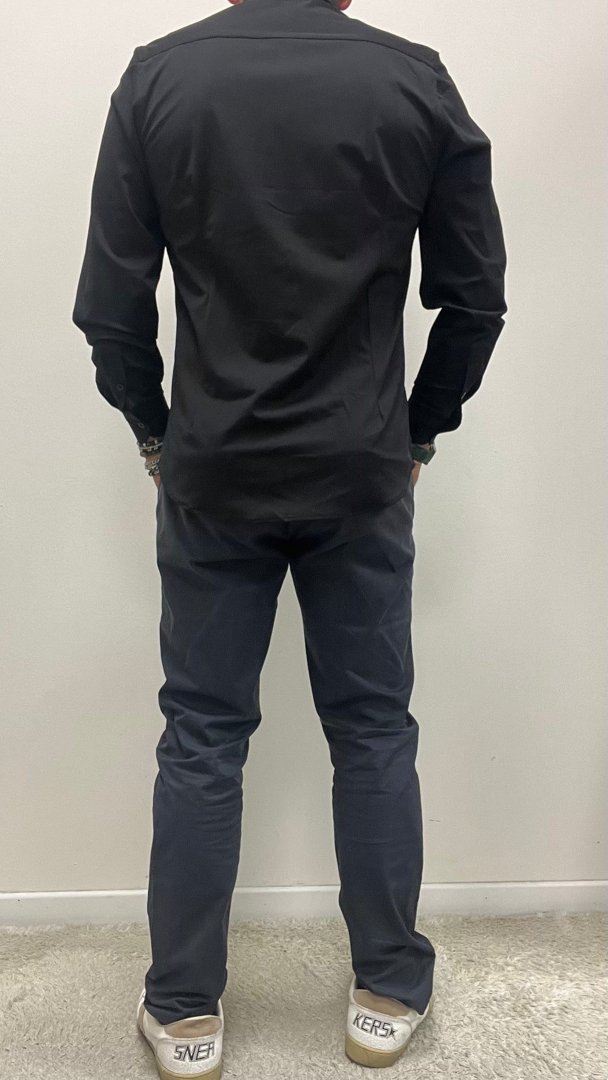 Camicia Tessuto Tecnico Over-D Nera