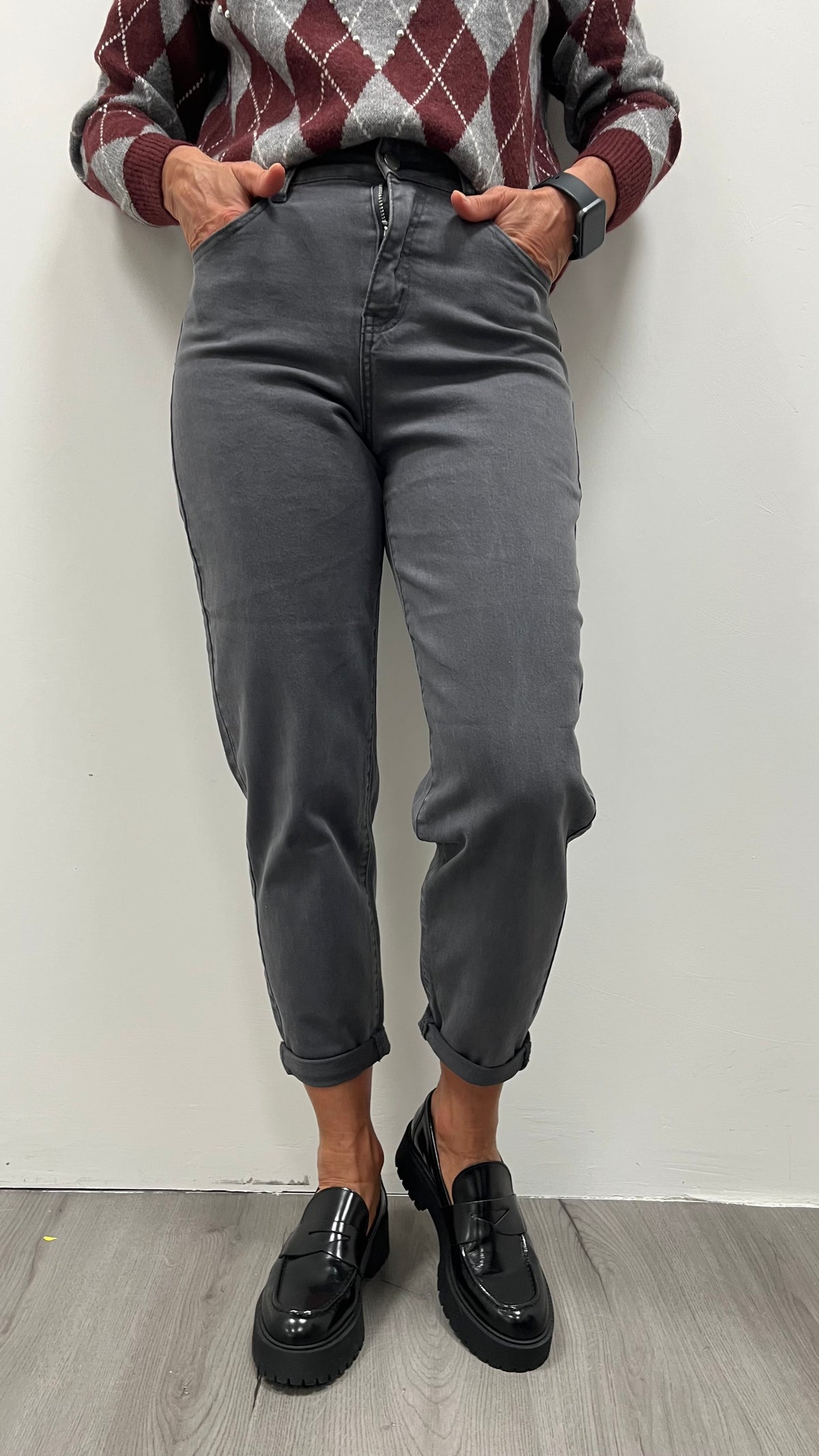 Denim Grigio Mom Fit Extyn