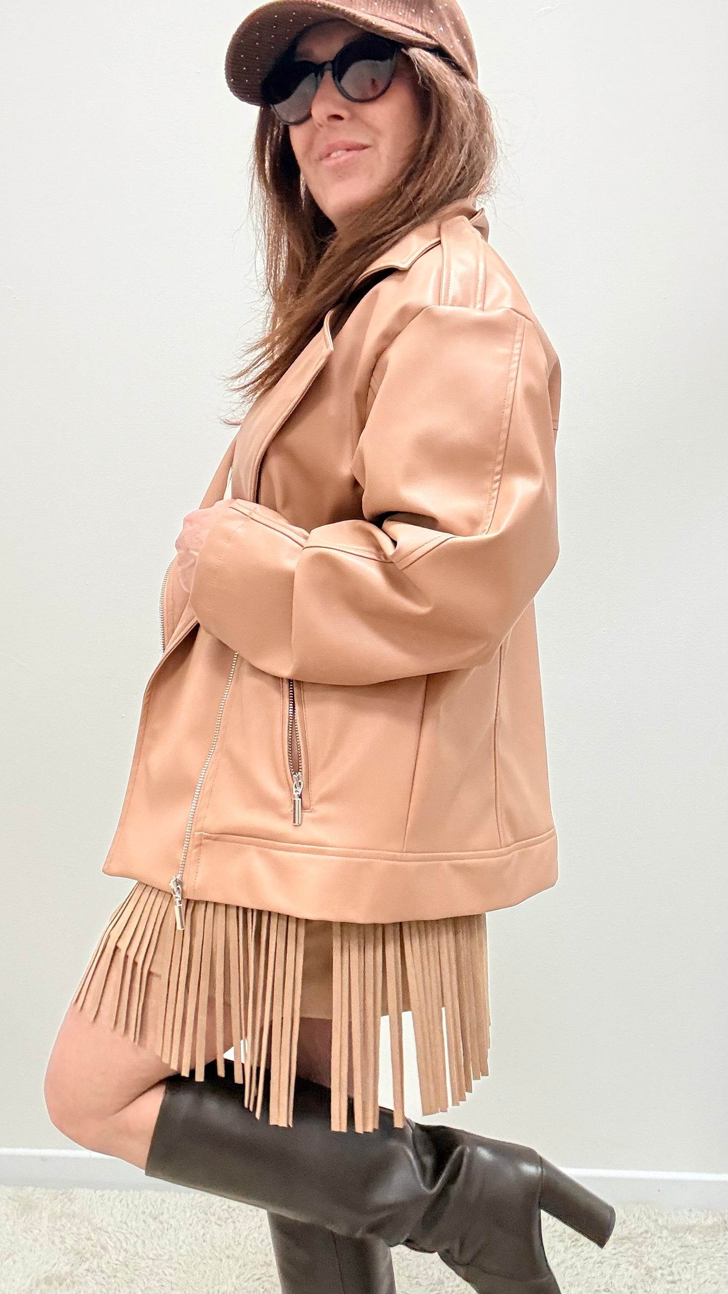 Chiodo over ecopelle blush Haveone