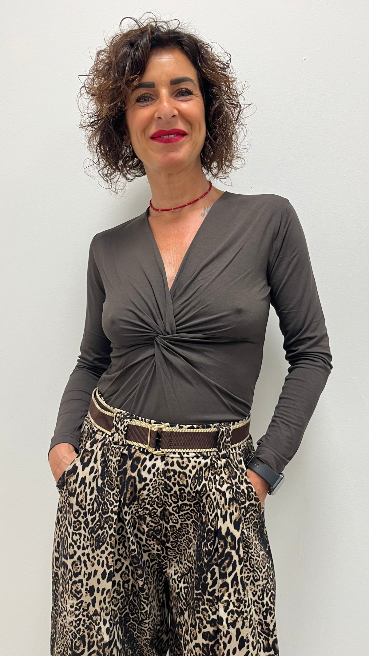 Maglia in viscosa con nodo Susy Mix moro