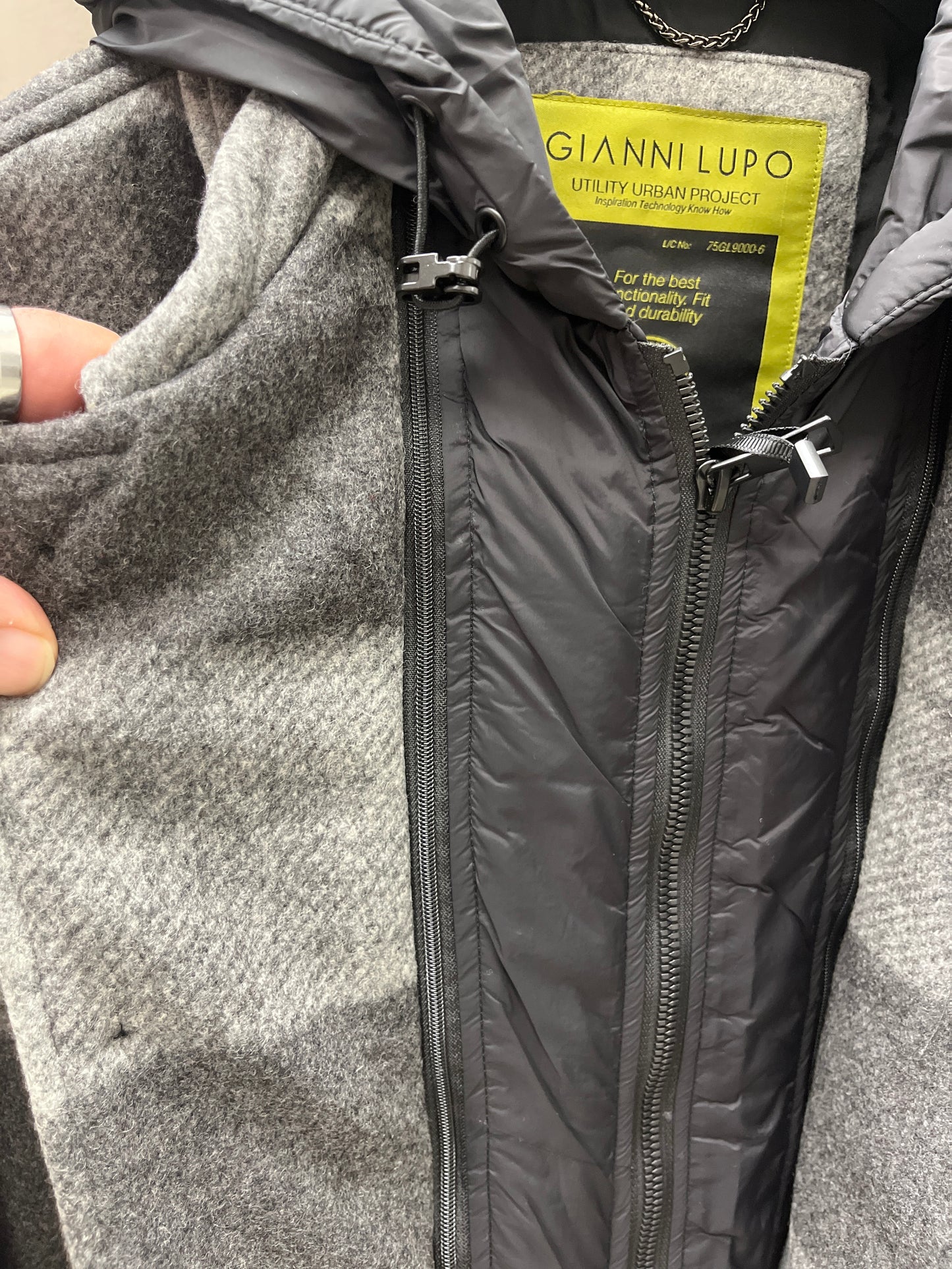 Cappotto Corto Fantasia Quadri Gianni Lupo Grigia