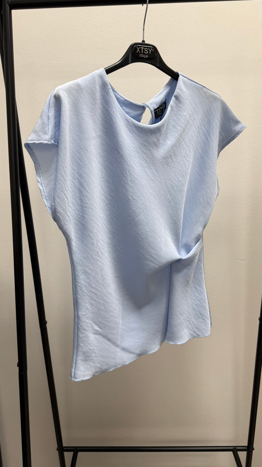 Maglia azzurra con ripresa sul fianco Extasy