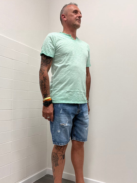 Gianni Lupo T-Shirt Scollo a V Verde