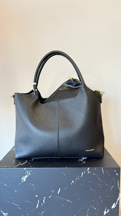 Borsa con pochette in ecopelle nera Memoire