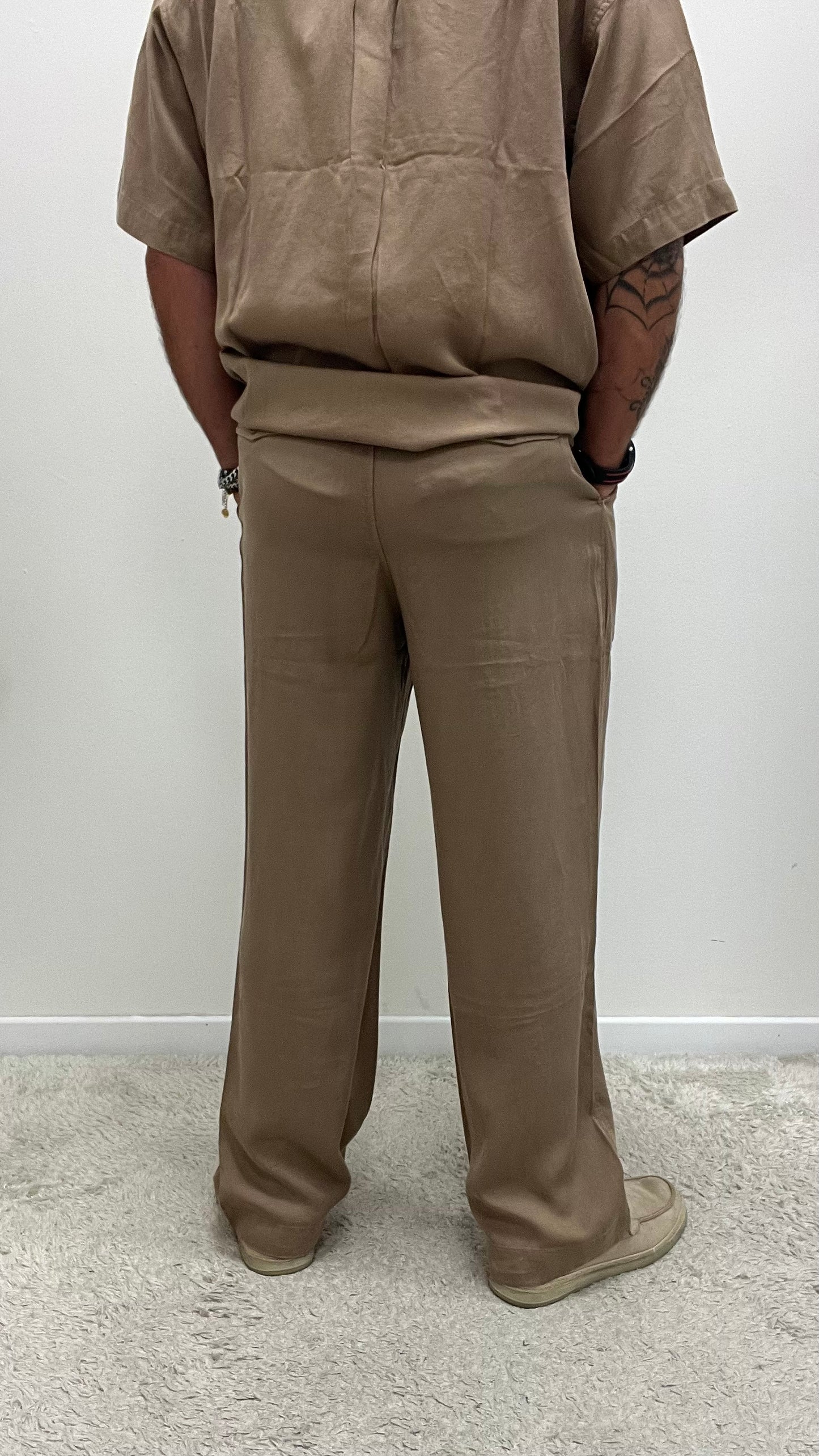 Pantalone Cammello Dritto Double Label