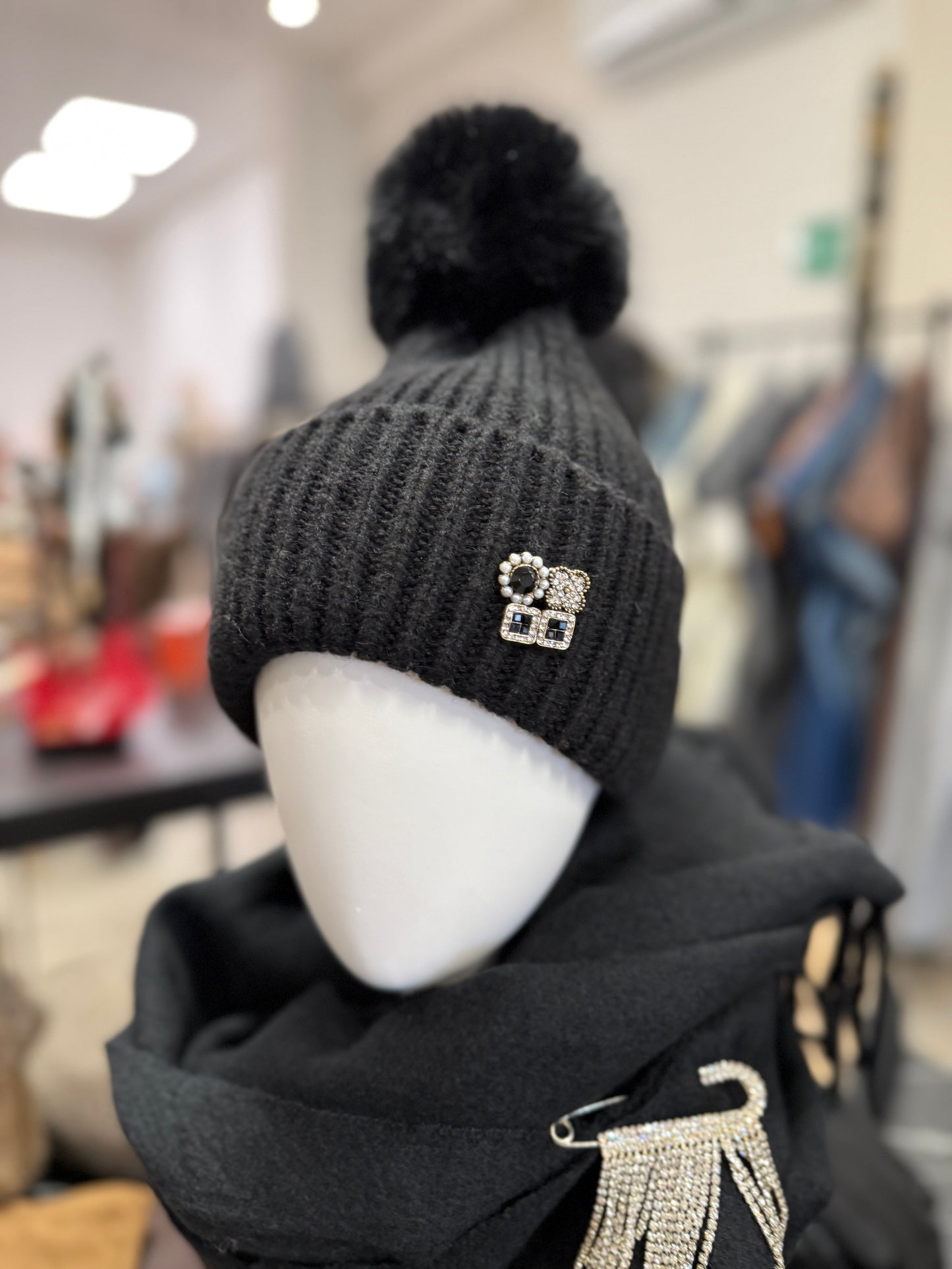 Sciarpa tinta unita nero calda viscosa Memoire