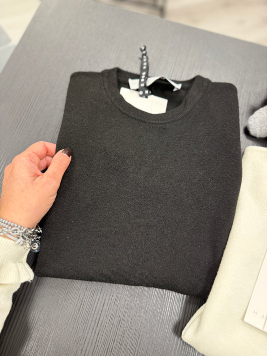 Maglia nera Basica paricollo regular HaveOne