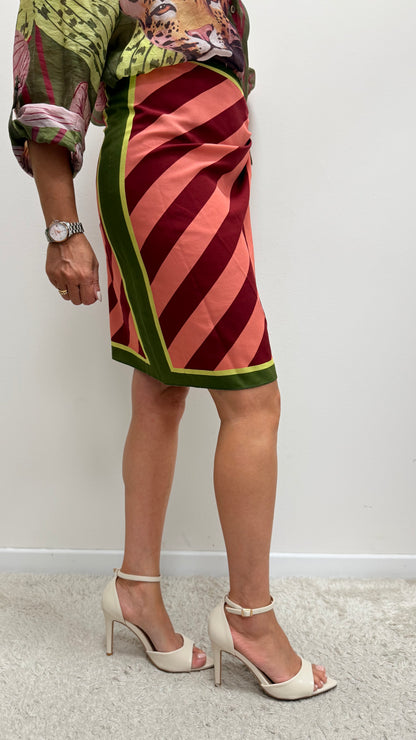 Gonna Pareo Corta jungle righe rosa e fucsia HaveOne Art.GVS-Q271