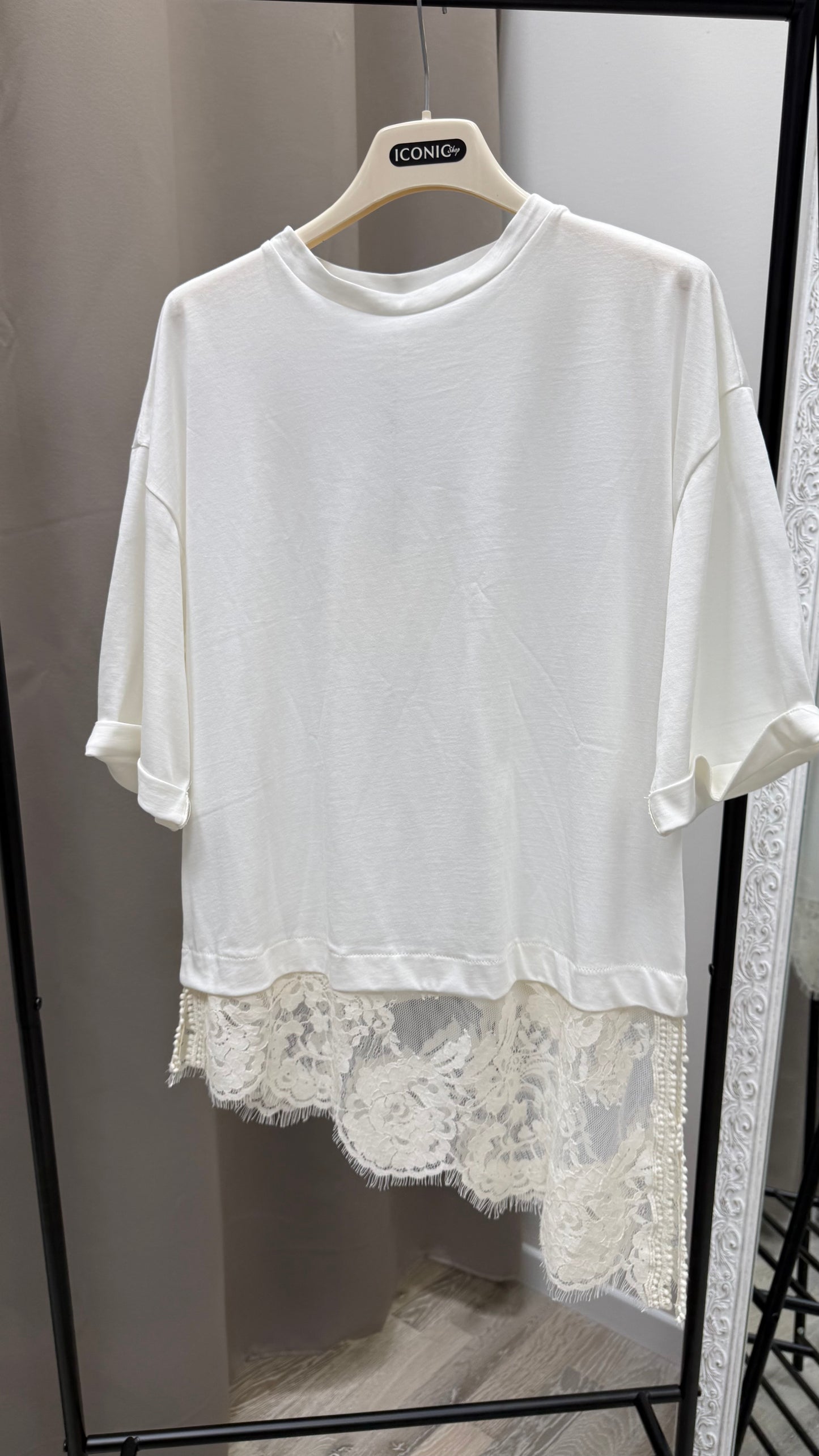 T-shirt con pizzo Tensione In