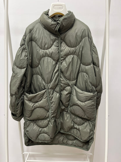 HaveOne Piumino Lungo Trapuntato Verde Militare