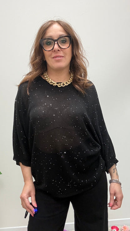 Maglia pipistello paillettes Extasy
