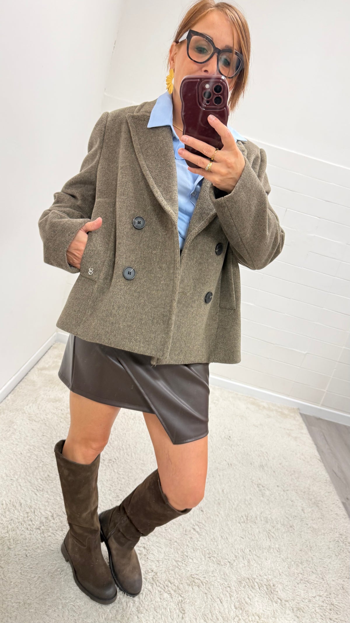 Cappotto Caban Taupe Please