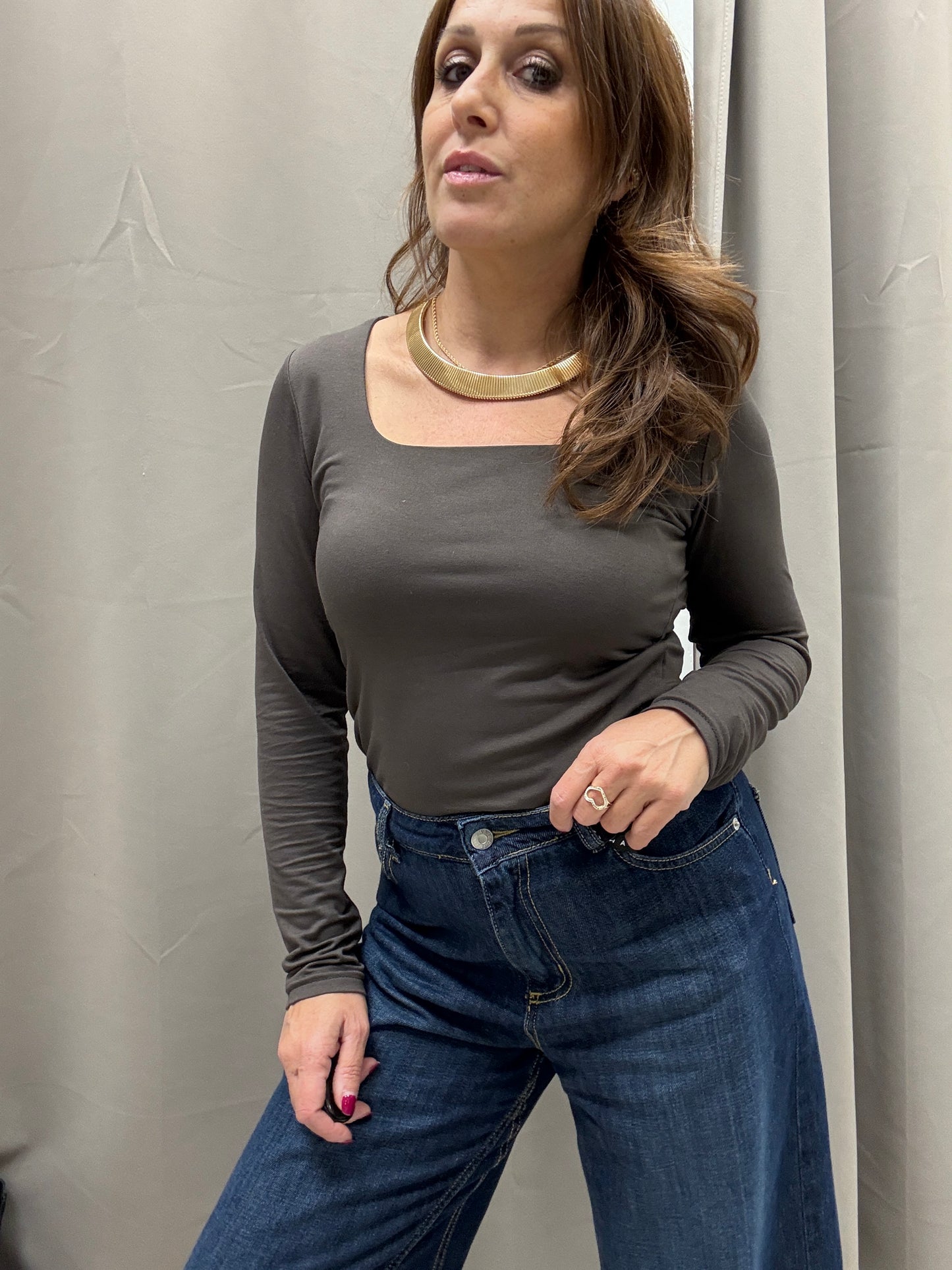 Maglia scollo quadro moro Susy Mix