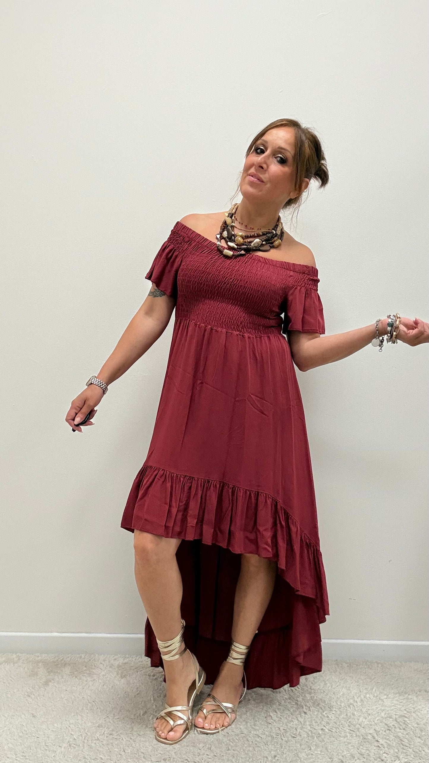 Abito shiffer con coda india Brend Atelier