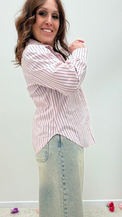 Camicia righe rosa Memoire