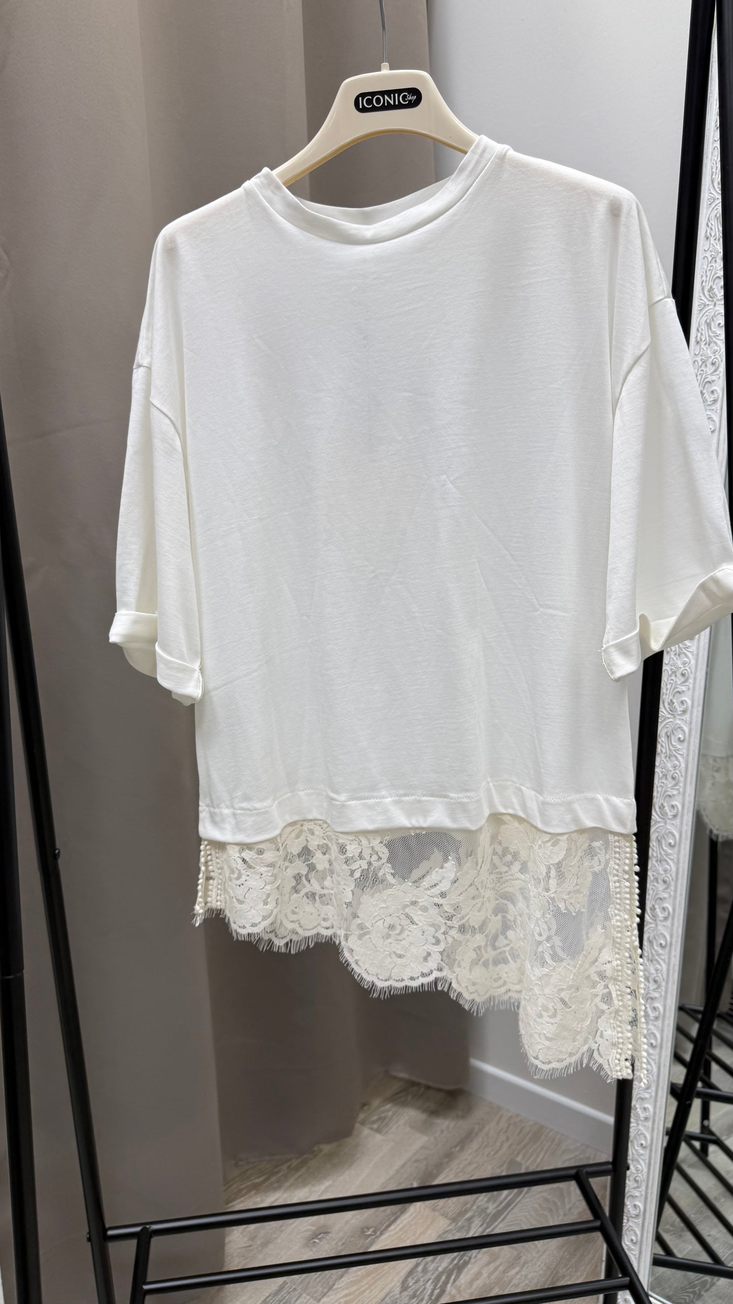 T-shirt con pizzo Tensione In
