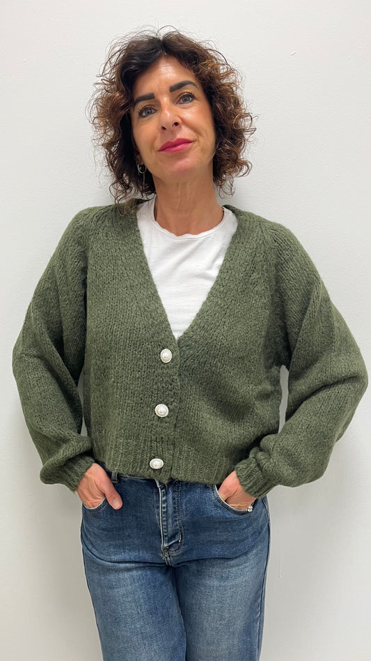 Cardigan Gioiello Verde Militare HaveOne Art.JIT-R027