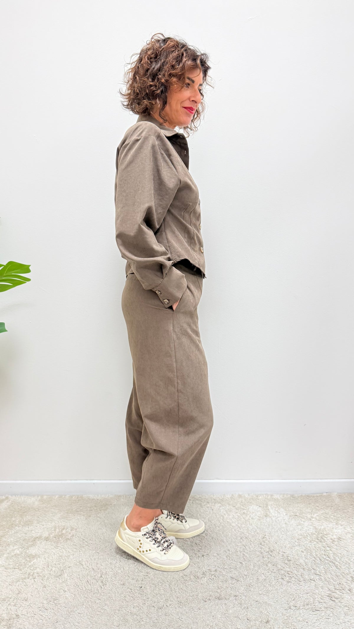 Pantaloni balloon effetto scamosciato Extasy