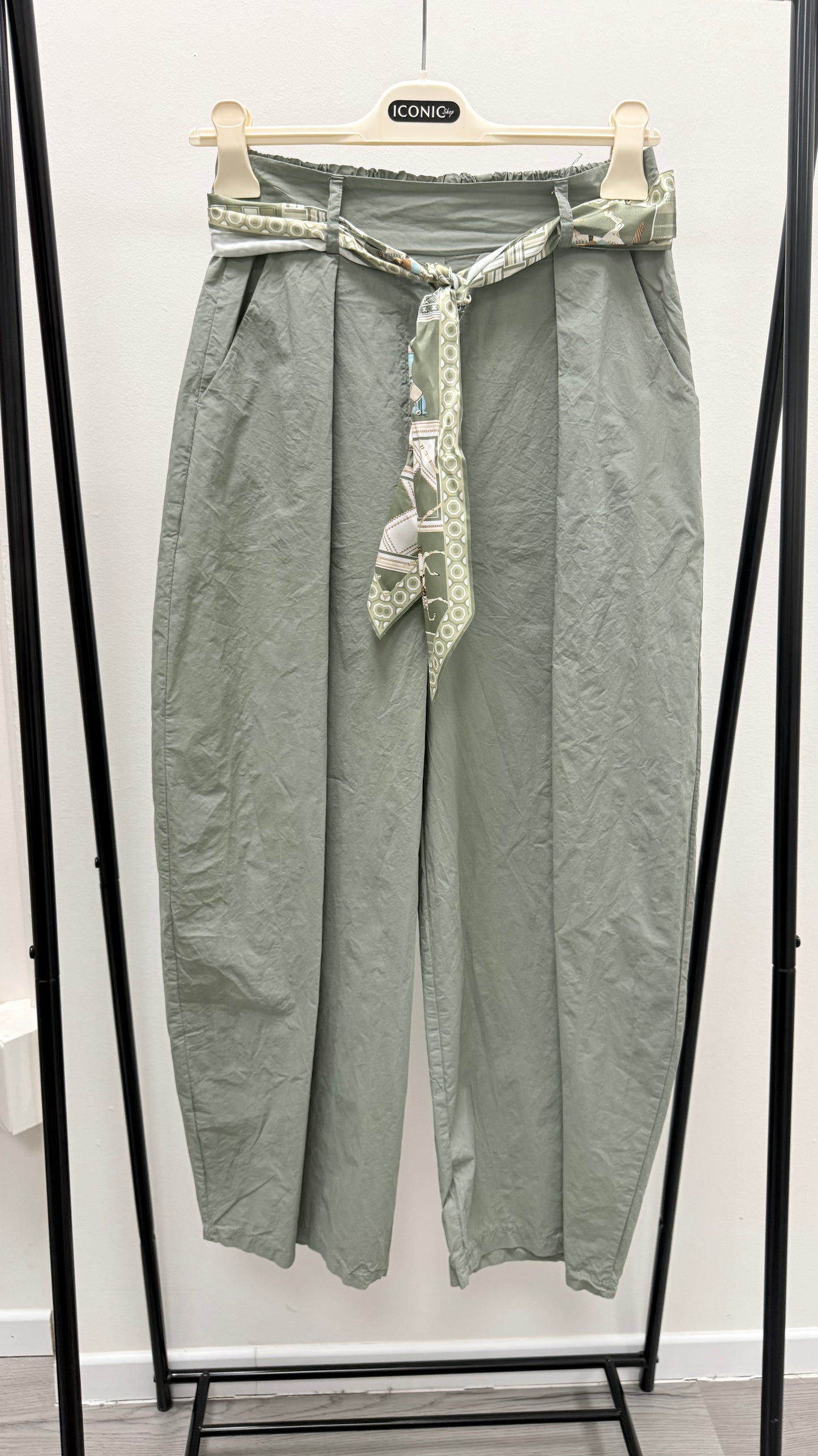 Pantalone balloon cotone Extasy verde