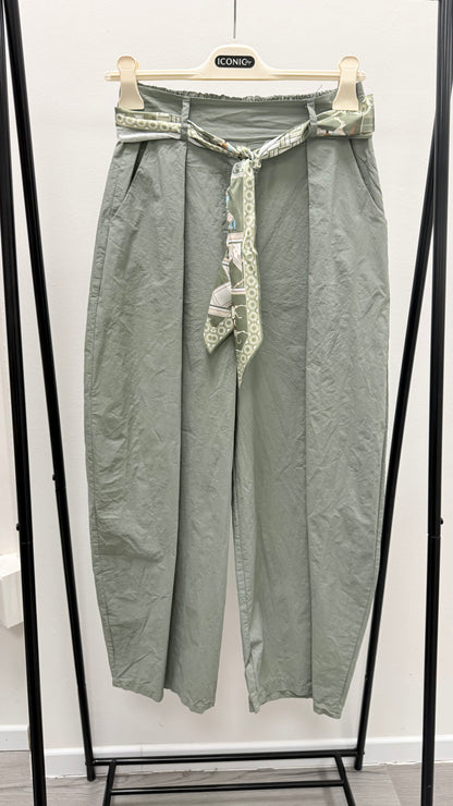 Pantalone balloon cotone Extasy verde
