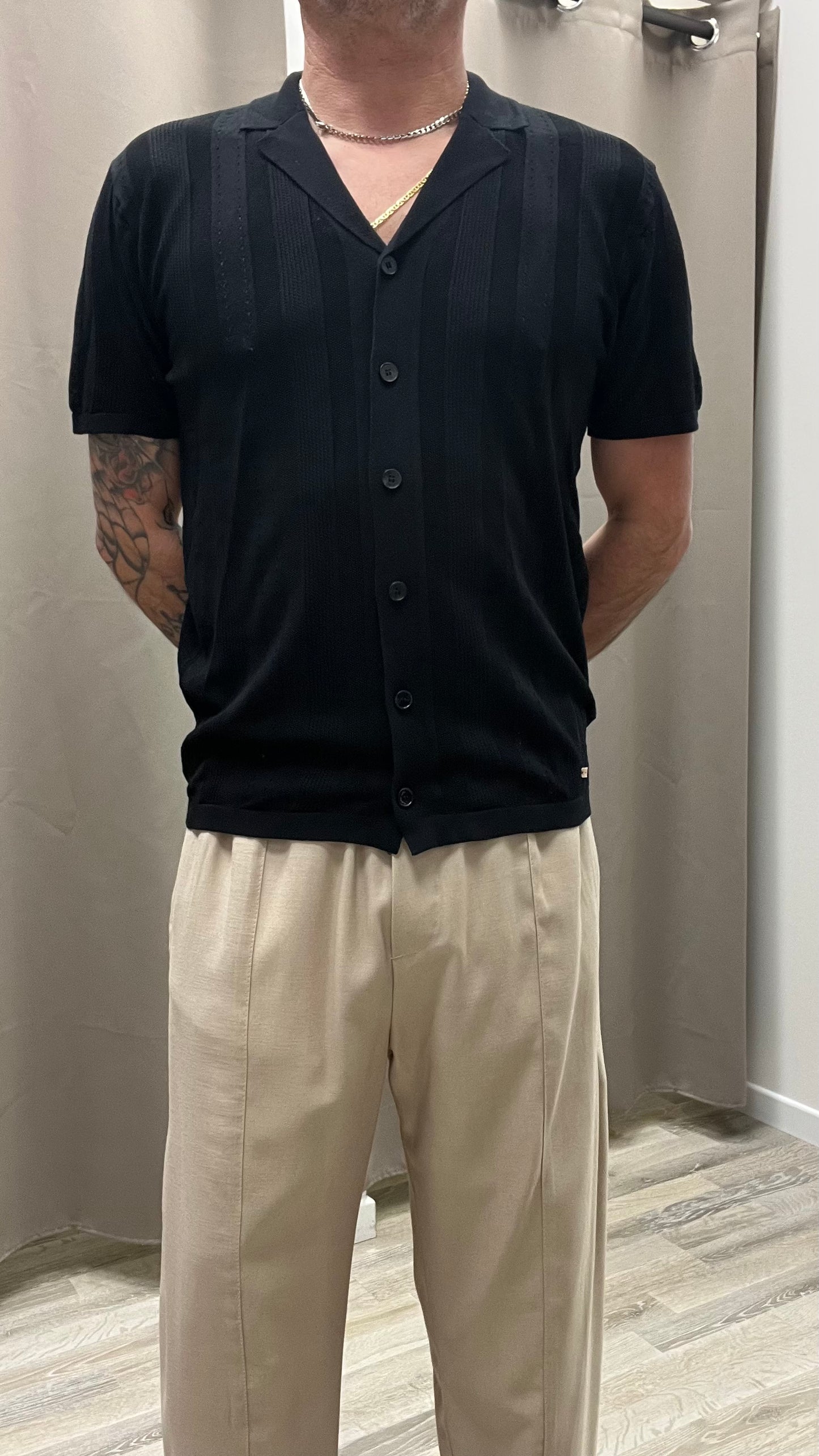 Camicia Lavorata Nera Gianni Lupo