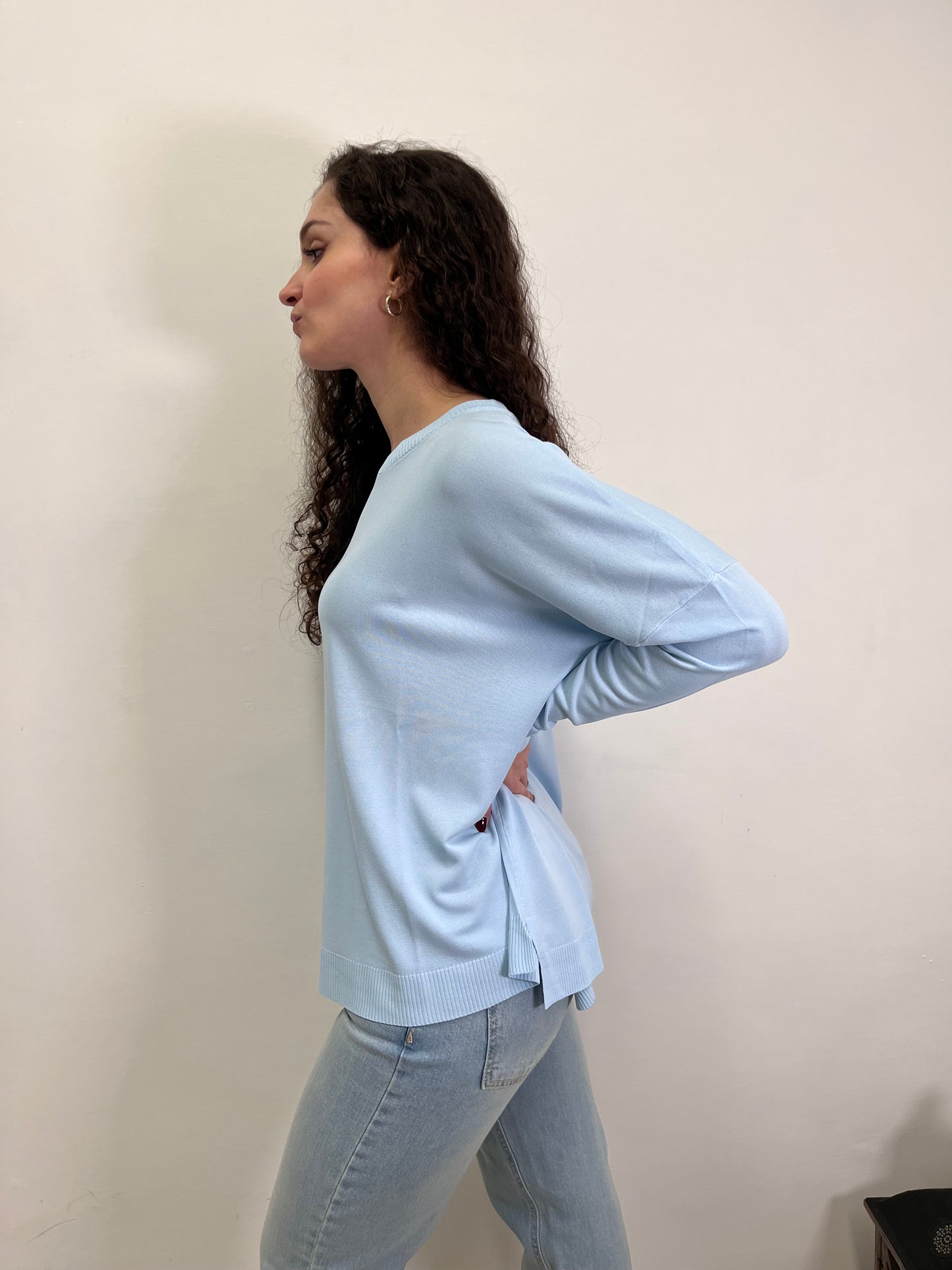 Maglia Azzurro in filo Susy Mix