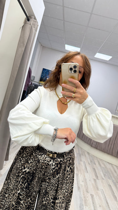 Maglia goccia manica sbuffo burro Susy Mix