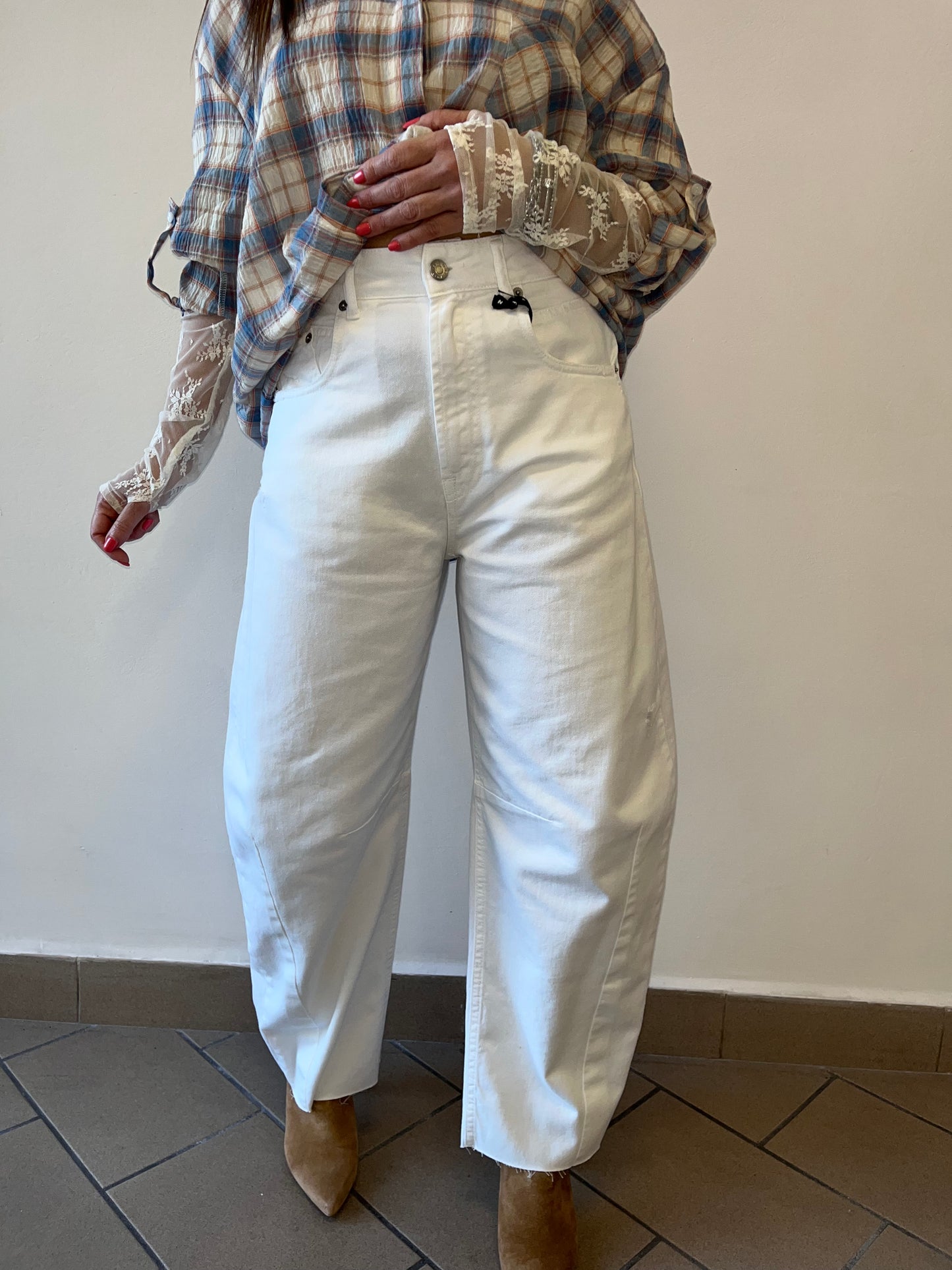 Denim Baloon baggy Barbara Haveone Bianco