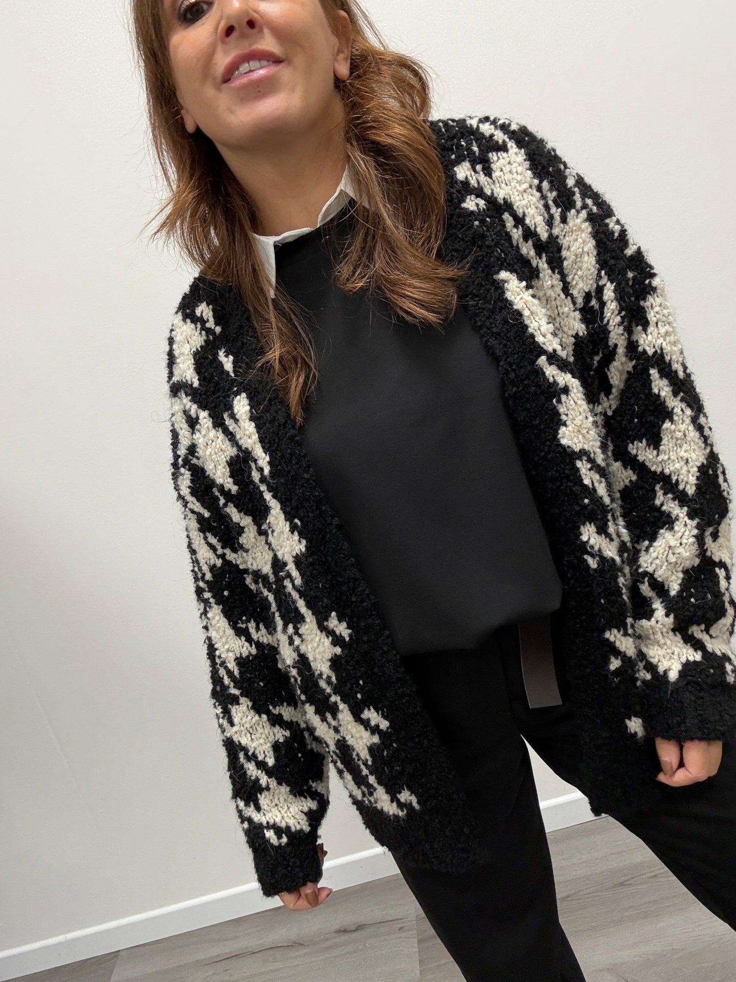 Cardigan pied de poule Susy Mix