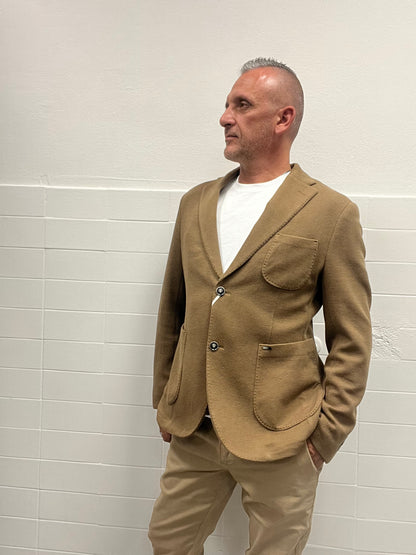 Giacca Strutturata Monopetto Gianni Lupo Cammello