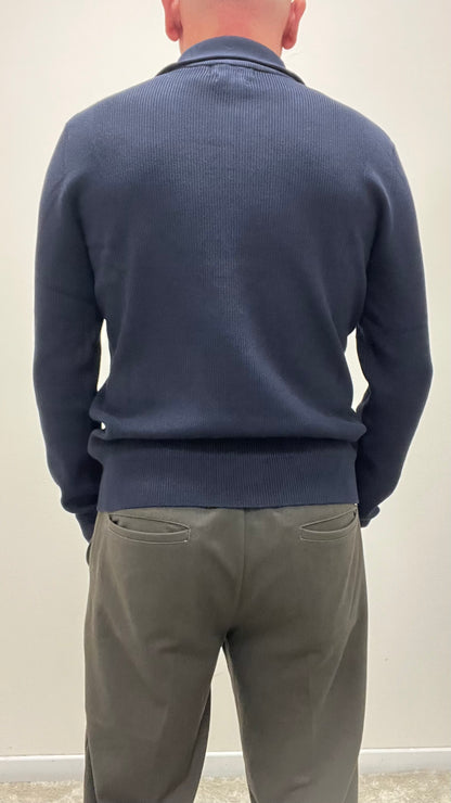 Maglia Costine in Viscosa Pesante Gianni Lupo Blu Navy Art.GL35151GZ