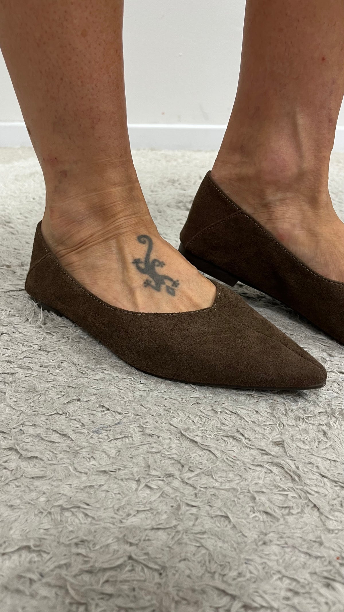 Ballerine eco camoscio moro punta Memoire