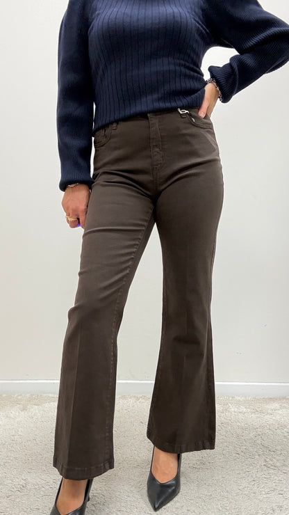 Pantaloni a trombetta Extasy moro